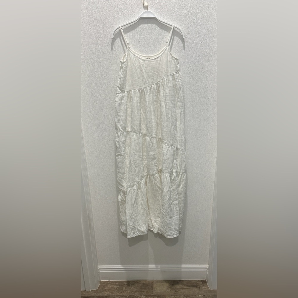 O'Neill White Maxi Sundress 100% Cotton with adjustable spaghetti straps